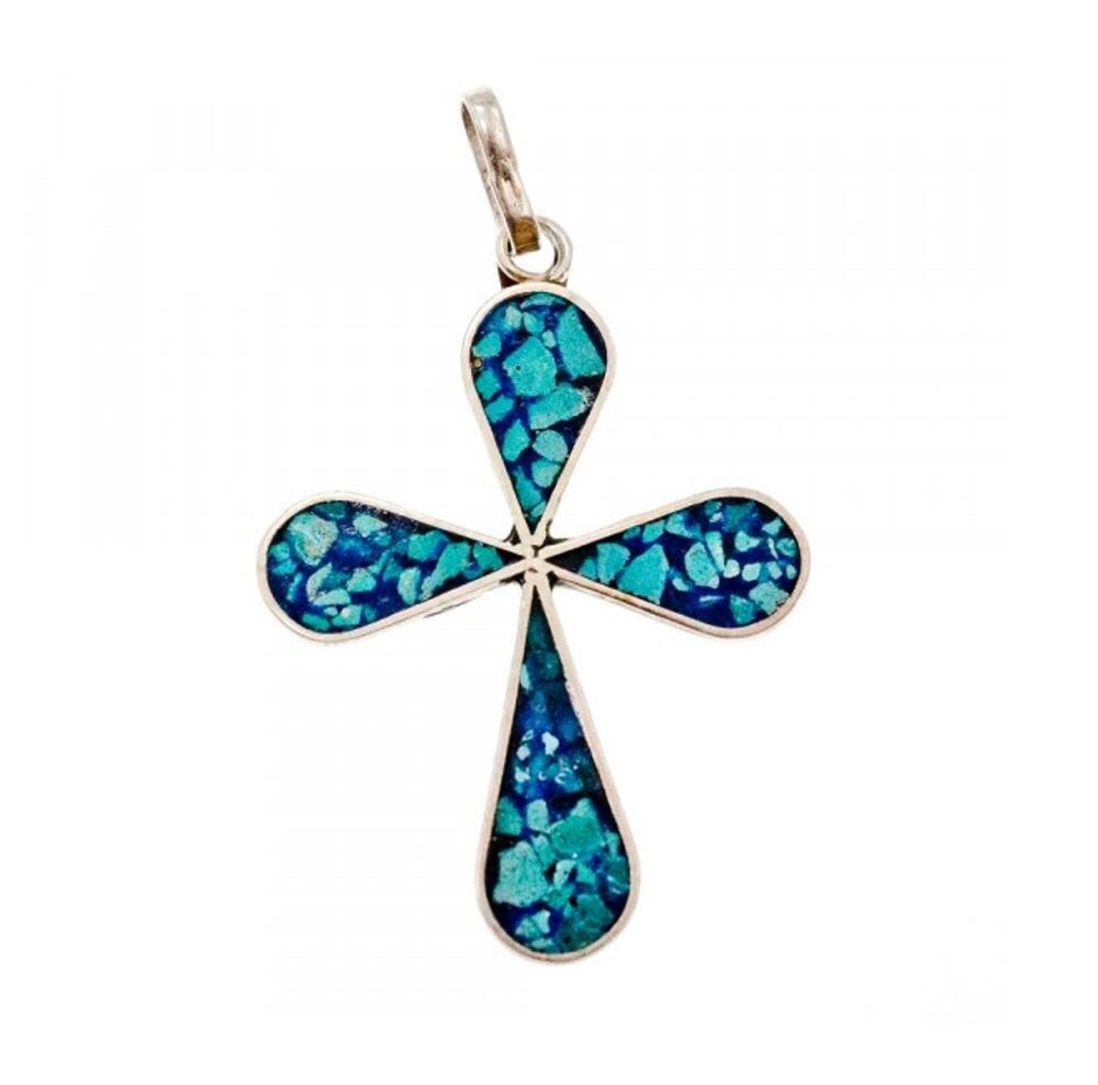 925 Sterling Silver Enamel Cross Pendant